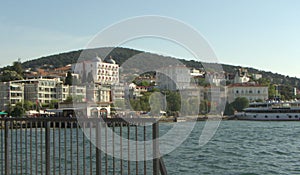 Turkey, Buyukada island, ferry pier (Buyukada (S.Hatlari), island view from the ferry photo